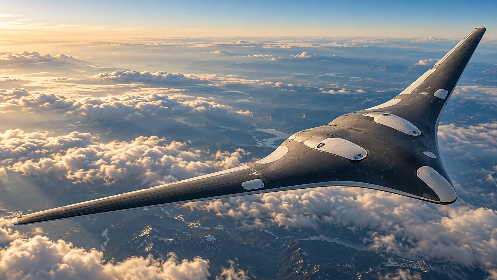 Uncrewed atmospheric sensing aircraft above a sunlit cloud deck